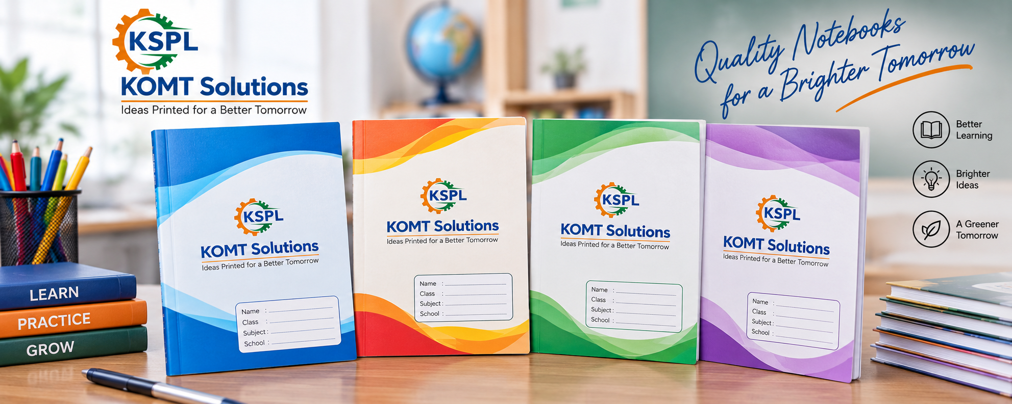 Komt Solutions branded notebooks